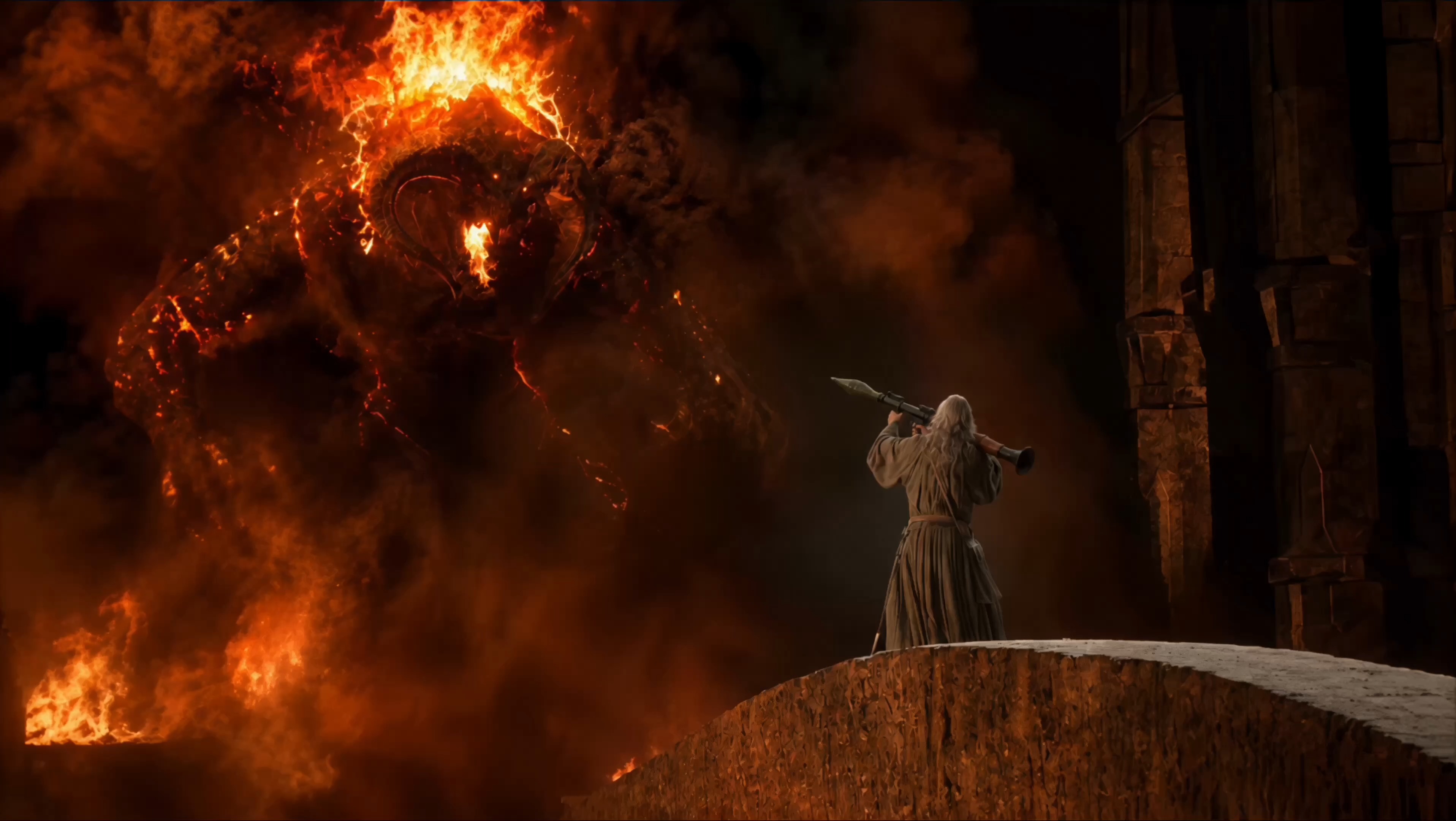 A fantasy epic reshot with a rocket launcher