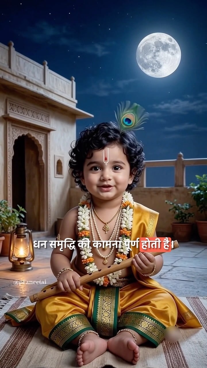 Toddler Krishna tells you when to look at the moon