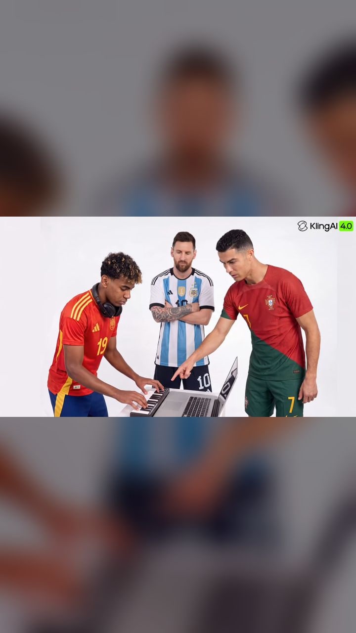 Three footballers run a club night from a laptop