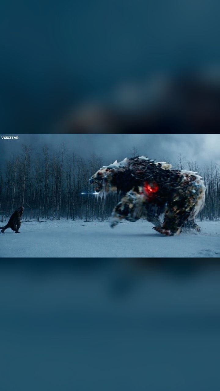 One axe throw cuts a monster bear in half