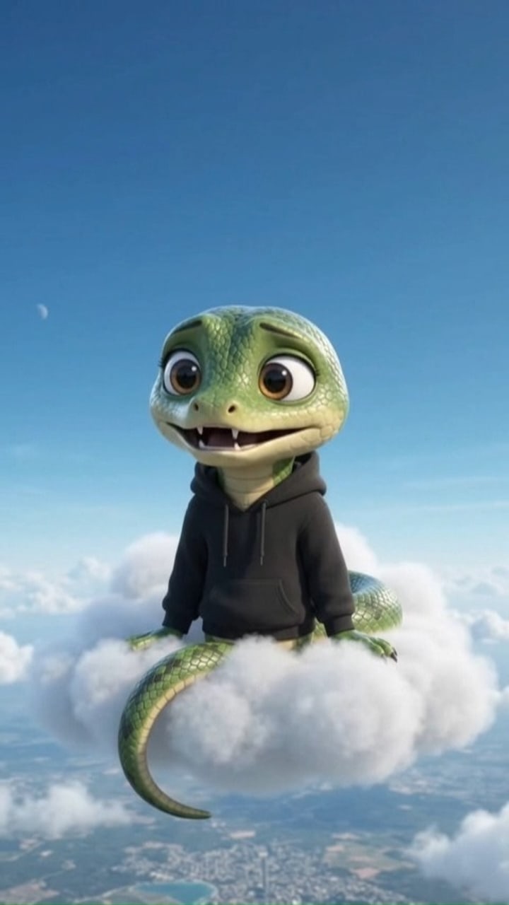 A hoodie-wearing cartoon snake buries his broken heart