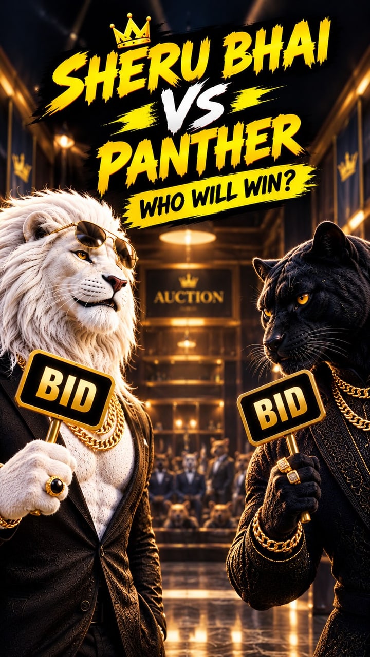 White lion out-bids a panther with made-up trillions