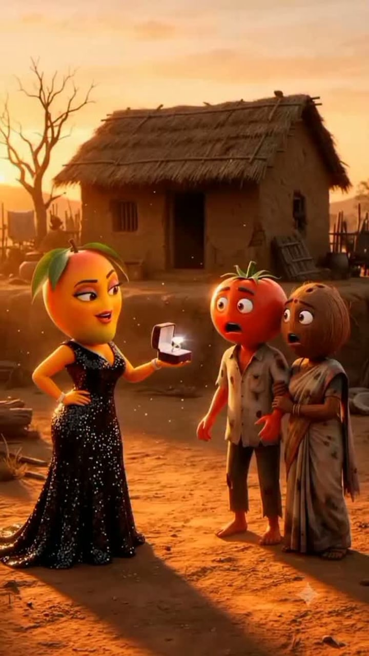 A mango buys a tomato husband with diamonds